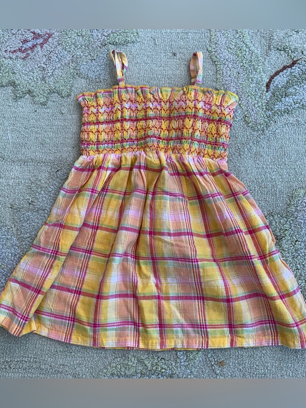 Vintage Y2K Arizona Jean Co. Girls Plaid Smocked Tank Sundress